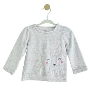 Carter’s Long Sleeve Sweatshirt with Fox Embroidery | Baby Girl 12 Months